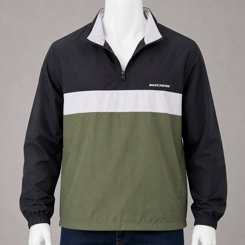 Skechers Windbreaker‎ Pullover Mens Medium Colorblock Y2K Sportcore Quarter Zip
